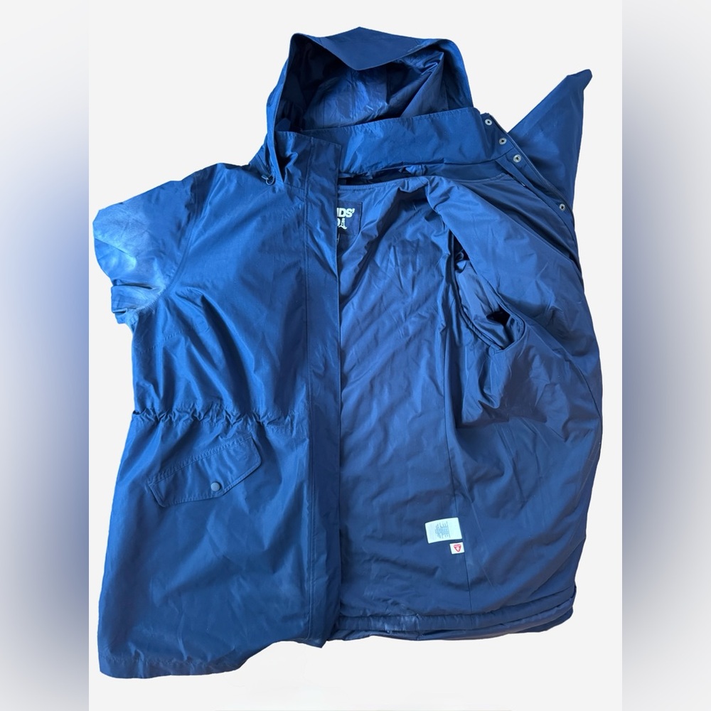 Lands’ End Navy Squall Hooded Waterproof Raincoat • Sealed Seams • Plus Size 2X - Picture 8 of 12